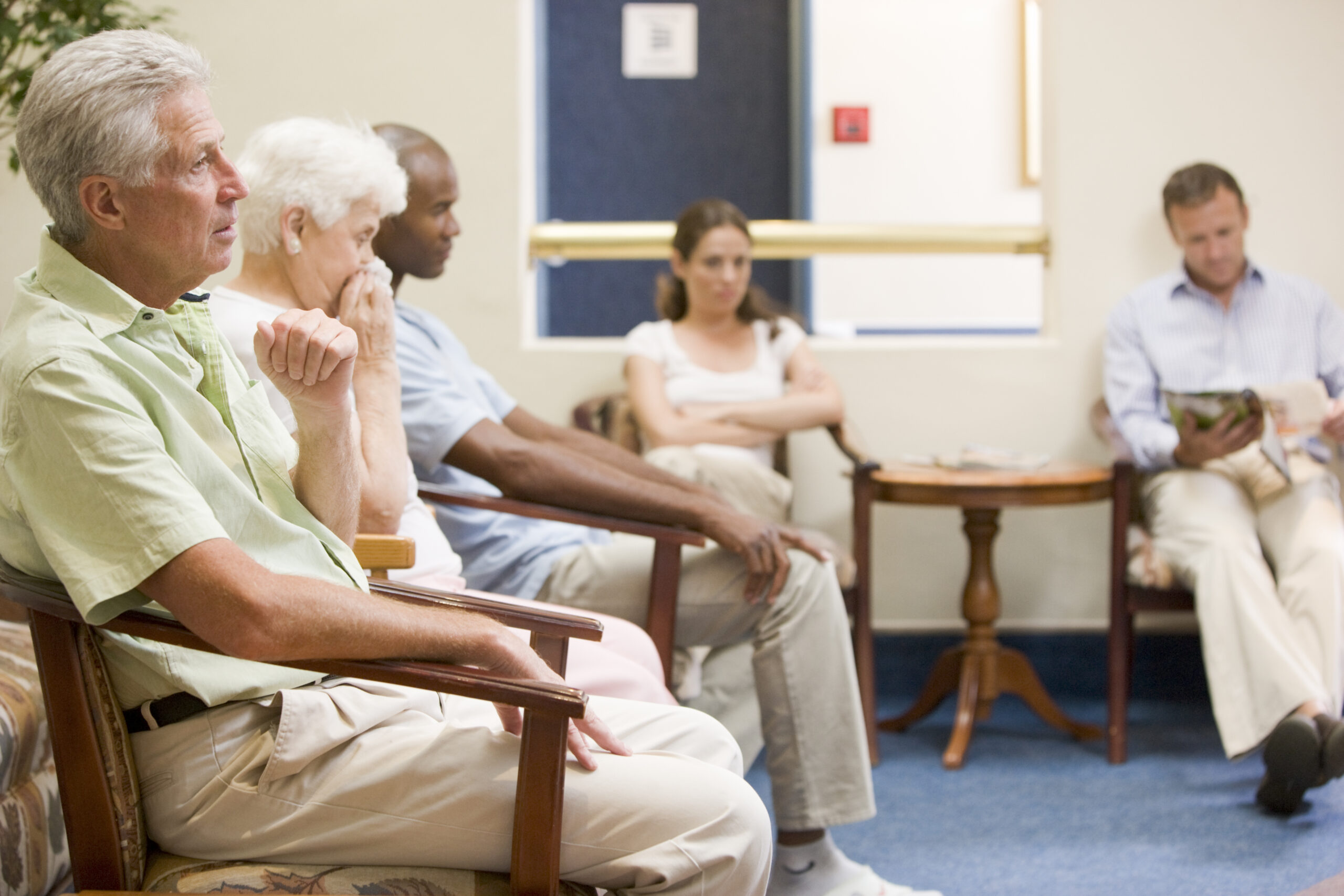 Full clinic waiting room